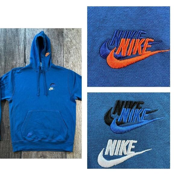 Nike Men's Multi Swoosh Popover Hoody Court Blue DM8882-476 - Picture 1 of 11